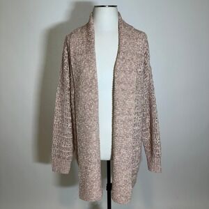 NWT Frye Pale Mauve Open Knit Open Front Long Line Cardigan Womens Size Medium M